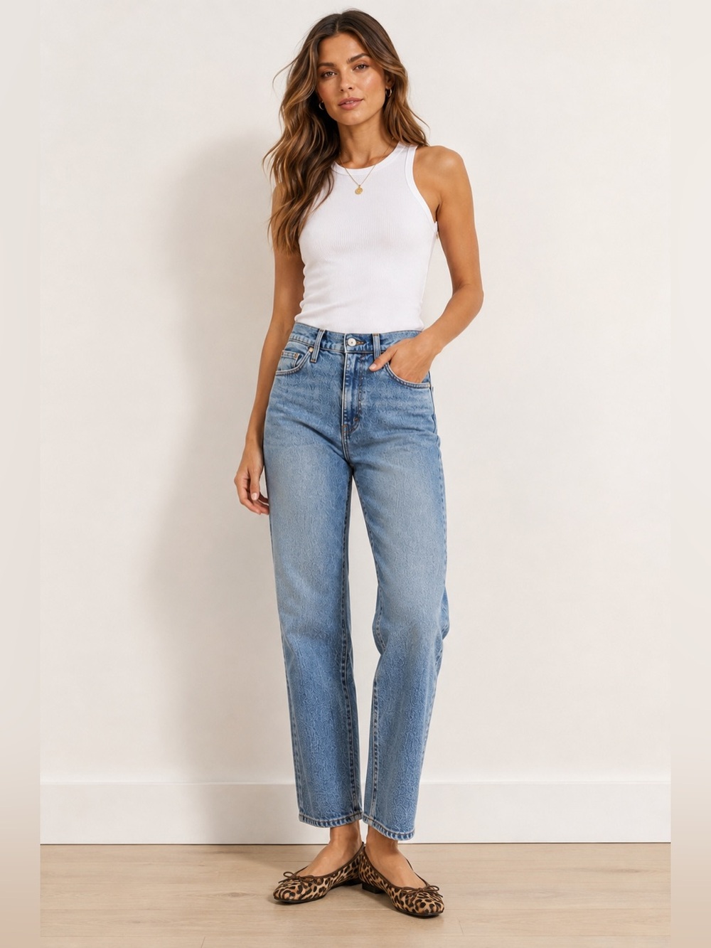RE/DONE Women’s High Rise Straight Leg Jeans Light Wash Cropped Denim Size 26